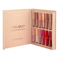 Side angle of Handaiyan lipstick gift box showing lipstick layout