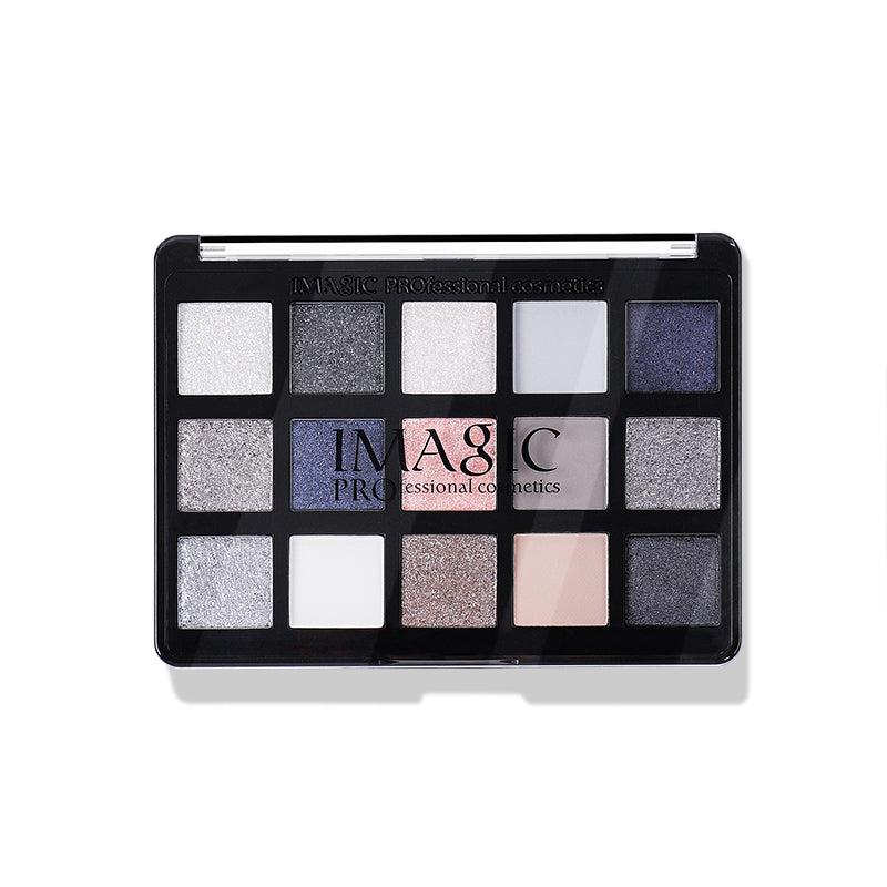 Closed IMAGIC Aurora Eyeshadow Palette with black and purple galaxy-themed outer box