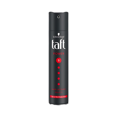 Schwarzkopf Taft Power Hair Lacquer Hold 5 – Long-Lasting 72H Strong Hold Hair Spray – 250ml