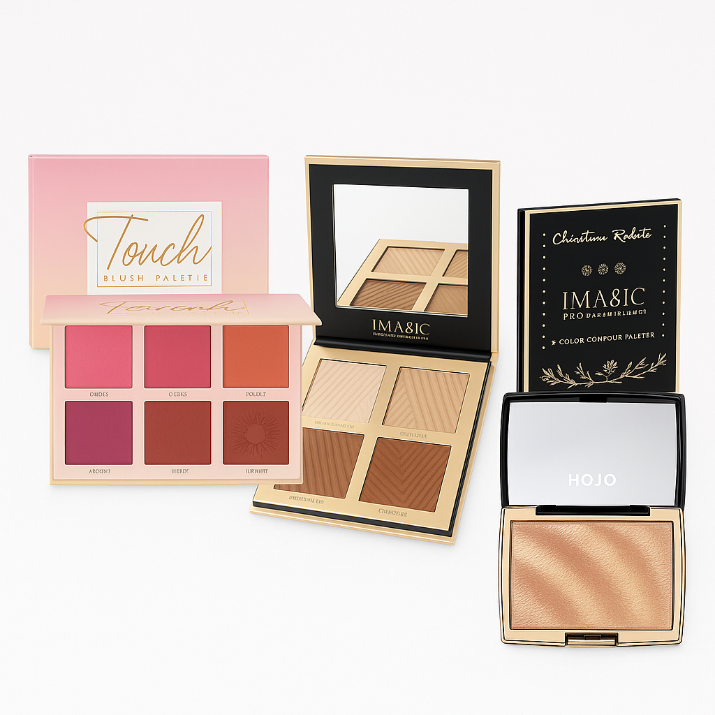 COMBO IMAGIC BLUSH PALETTE + IMAGIC CONTOUR PALETTE + HOJO HIGHLIGHTER