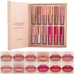 Open view of Handaiyan 12-color lipstick set with shades and packaging