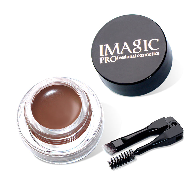 Imagic Eyebrow Pomade E05 Dark Brown with brush applicator – waterproof brow gel